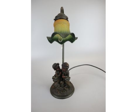 Boy and girl themed lamp 