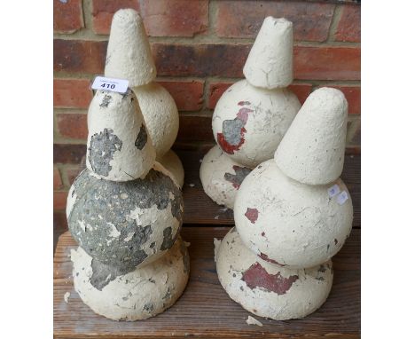 Set of 4 vintage stone finials - Approx H:37cm