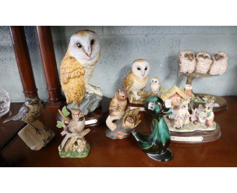 Collection of ceramic birds etc 