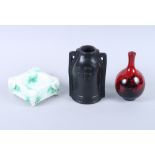 A Doulton England "Chinese Jade" salt, designed by Charles Noke, with elephant head supports