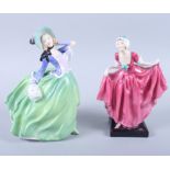 Two Royal Doulton porcelain figures, "Autumn Breezes" HN1913 and "Delight" HN1772