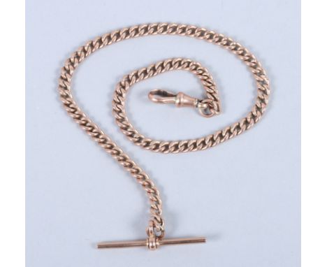 A 9ct rose gold Albert watch chain, 16.9g