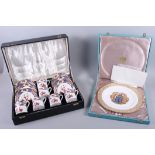 A mid 20th century Spode 'Shima' coffee set for six, in fitted case, together with a Spode limited