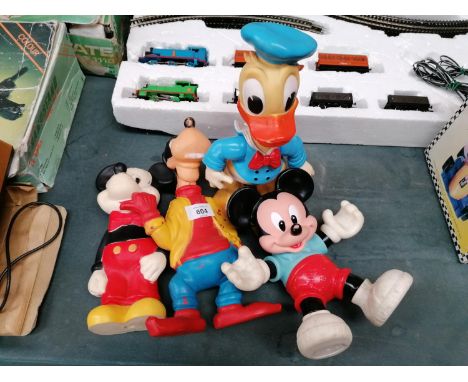 FOUR VINTAGE BENDY TOY DISNEY FIGURES, MICKEY ETC 