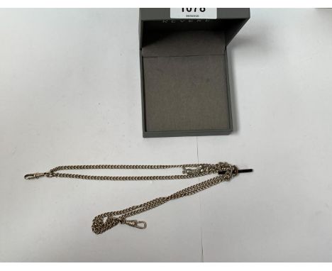 A DOUBLE ALBERT WATCH CHAIN, LINKS NOT STAMPED 