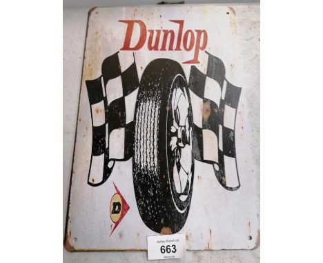A VINTAGE STYLE 'DUNLOP' METAL SIGN 
