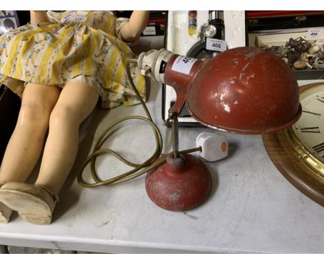 A RETRO RED DESK LAMP 