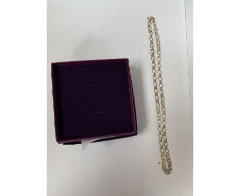 A SILVER NECK CHAIN, BOXED 