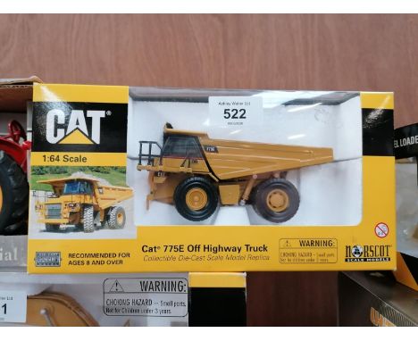 A BOXED NORSCOT DIE CAST CAT 775 E OFF HIGHWAY TRUCK MODEL, 1:64 SCALE, REF NO. 55095 