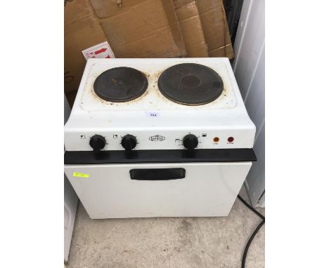 A SMALL BELLING COUNTER TOP OVEN WITH TWO RING HOB IN WORKING ORDER 