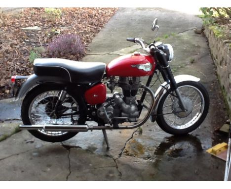 A 1959 ROYAL ENFIELD  350 CLIPPER MOTORCYCLE.  THIS MACHINE LEFT THE FACTORY IN REDDITCH ON 6TH APRIL 1959,  DISPATCHED TO SY