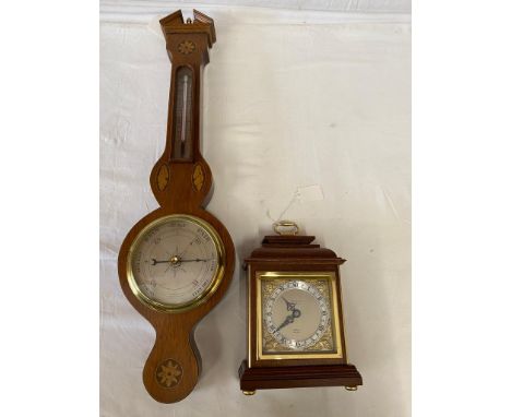 A Carmichaels of Beverley Elliott London reproduction carriage clock 22cm h to top of handle together with a reproduction mar