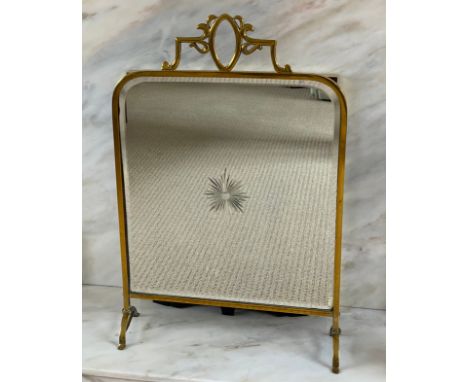 A brass framed firescreen with cut glass starburst to centre &amp; bevel edges. 76 h x 52cm w.Condition ReportVery good condi