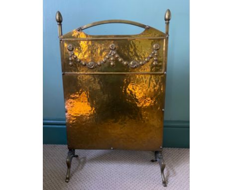 A late 19thC brass firescreen 68 h x 42cm w.Condition ReportVery slight wobbly otherwise good condition.