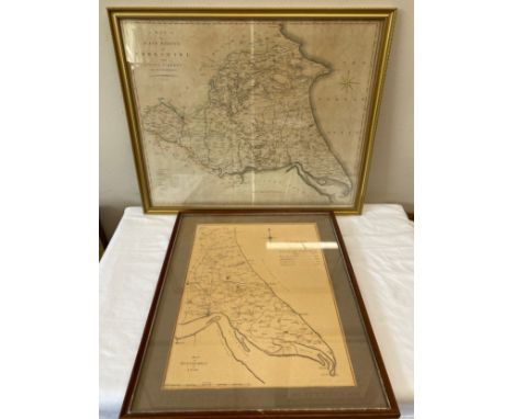 A framed map of the East Riding of Yorkshire with Ainsty Liberty from the best Authorities published by John Stockdale, Picca