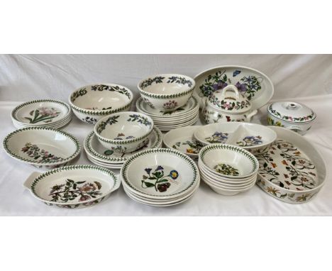 A large quantity of Portmeirion 'Botanic Garden' dinnerware to include : 3 x bowls 26, 23.5 and 20cm d, 9 x 27cm plates, 1 x 