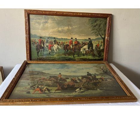 A set of four 19thC hunting prints, sight size 32.5 x 54cm.