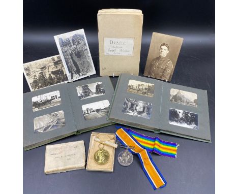 British Army WW1 interest Victory Medal and British War Medal named to 837337 Dvr H Ainsworth R.A. together with two small ph