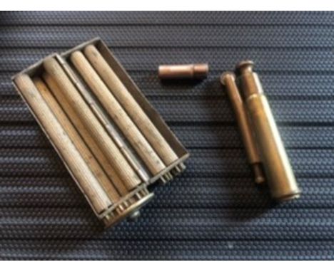 Trench art ? Lighter made from 303 shell with metal flint container &amp; Evans patent concinnum machine