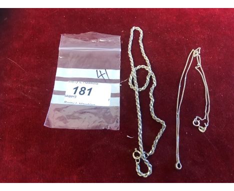 Silver rope chain &amp; silver chain with pendant