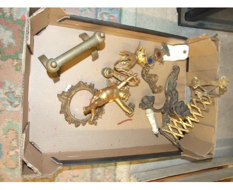 Brass Cherub Ceiling Light &amp; other brass pieces