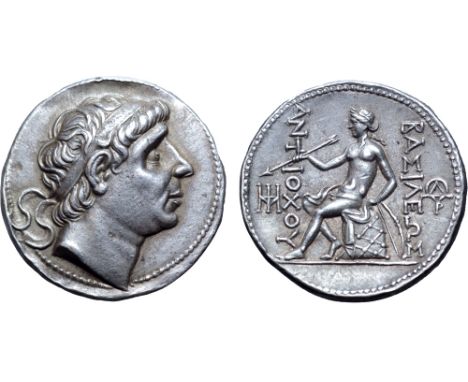 Seleukid Empire, Antiochos I Soter AR Tetradrachm. Seleukeia, circa 281-261 BC. Diademed head right / BAΣIΛEΩΣ ANTIOXOY, Apol