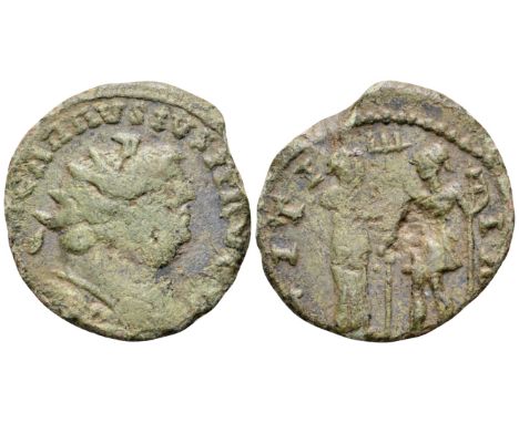 Carausius BI Radiate. London, no mintmark, circa AD 287. [IMP CARA]VSIVS P F AVG, radiate and cuirassed bust right / LITI-IA 