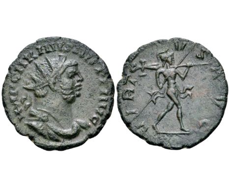 Carausius BI Radiate. London, no mintmark, AD 287-290. IMP CARAVSIVS P I AVG, radiate, draped and cuirassed bust right / VIR-