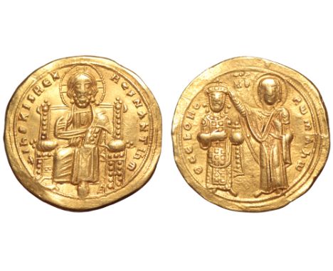 Romanus III AV Histamenon Nomisma. Constantinople, AD 1028-1034. + IhS XIS REX REGNANTIVM, Christ Pantokrator enthroned facin