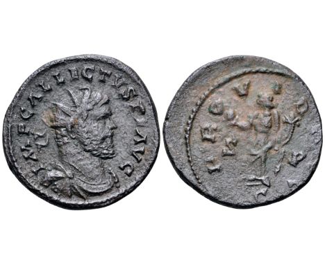 Allectus BI Radiate. London, AD 293-295. IMP C ALLECTVS P F AVG, radiate, draped and cuirassed bust right / PROVID AVG, Provi