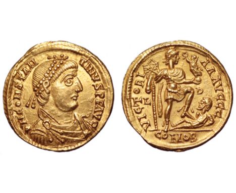 Constantine III AV Solidus. Lugdunum, AD 408-409. D N CONSTANTINVS P F AVG, pearl-diademed, draped and cuirassed bust right /