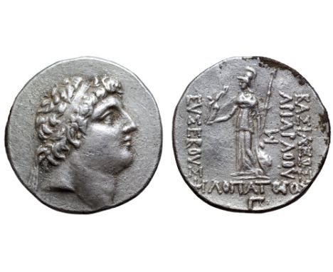 Kings of Cappadocia, Ariarathes IX Eusebes Philopator AR Tetradrachm. First reign. Dated year 3 = 97 BC. Diademed head of Ari