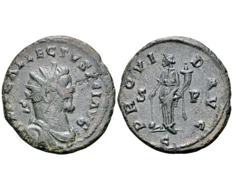 Allectus BI Radiate. London, AD 293-295. IMP C ALLECTVS P F I AVG, radiate, draped and cuirassed bust right / PROVI-D AVG, Pr