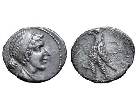 Ptolemaic Kingdom of Egypt, Cleopatra VII AR Tetradrachm. Askalon, Year 64 Era of Askalon = 41/40 BC. Diademed bust of Cleopa