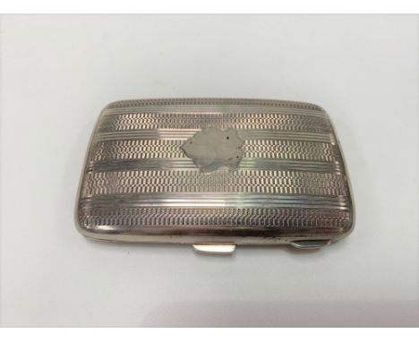 George V silver engine turned cigar case, maker J.G LT, Birmingham 1925, 14cm x 9.5cm, weight 5.80oz approx