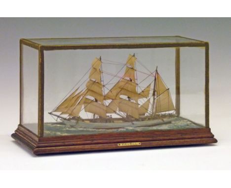 Early 20th Century scratch built model schooner 'Favell', mounted in a glazed case, length of case 31.5cm  Condition: **Gener