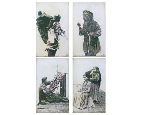 Photographs - S. Singh of Darjeeling - A collection of nine colour-tinted photographs, circa 1920 depicting Tibetan and Nepal
