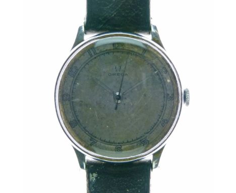 Omega - Gentleman's stainless steel cased wristwatch, Ref: 2324/7, signed silvered dial with seconds, minute and track within