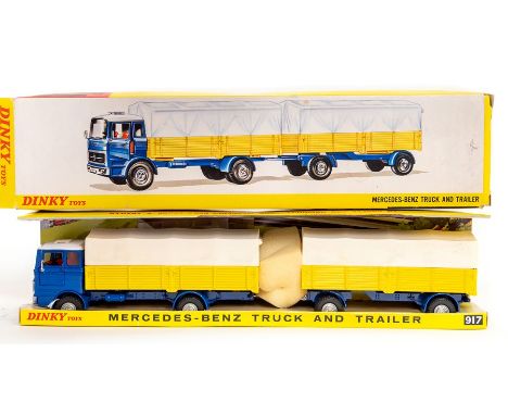 Dinky: A boxed Dinky Toys, Mercedes-Benz Truck and Trailer, 917, appears complete, outer box as found, but complete.