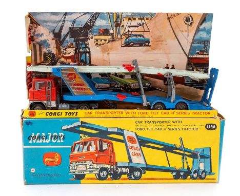 Corgi: A boxed Corgi Major Toys, Car Transporter with Ford Tilt Cab 'H' Series Tractor, 1138, complete with inner packing.