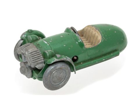 Gaiety: A playworn, Gaiety, Birmingham, diecast clockwork model of a three wheel Morgan car, no key.