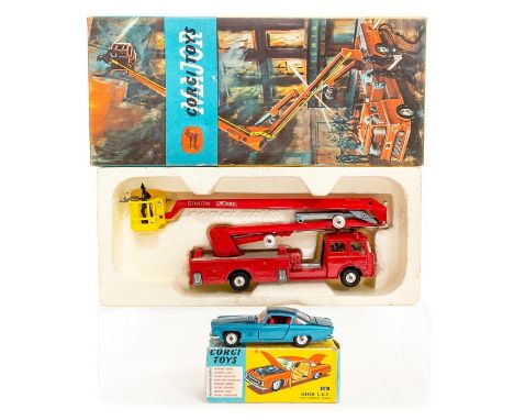 Corgi: A boxed Corgi Toys, Simon Snorkel Fire Engine, 1127, together with a boxed Corgi Toys, Ghia L.6.4 with Chrysler Engine