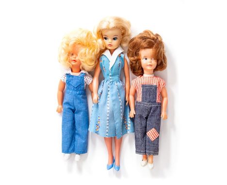 Pedigree: A Pedigree Sindy doll, circa 1960's, in original clothes including Sindy shoes, along with two Patch dolls in origi