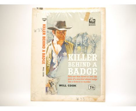 James E McConnell (1903-1995), 'Killer Behind a Badge', gouache on board, signed 'Jas E M'Connell' lower left, original cover