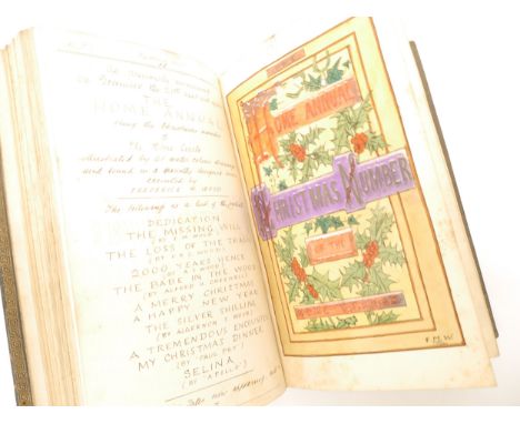 A manuscript pen, ink and watercolour periodical style unpublished volume titled "The Home Circle", dated October 18th 1879 t