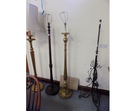 Carved gilt standard lamp