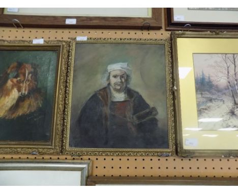Oil on Board Portrait of Scholar