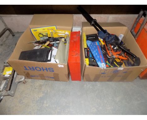 2 boxes tools and old drill