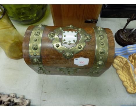 Victorian Brass Bound Walnut Tea Caddy