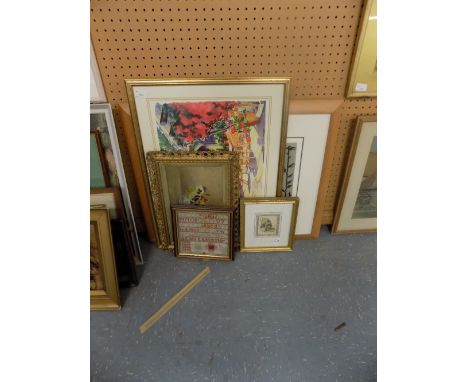 Oil on Canvas, prints, sampler etc
